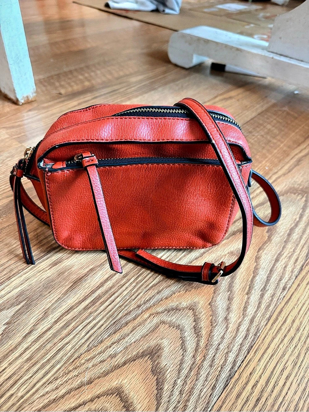 Clarks Orange Leather-Look Crossbody Bag